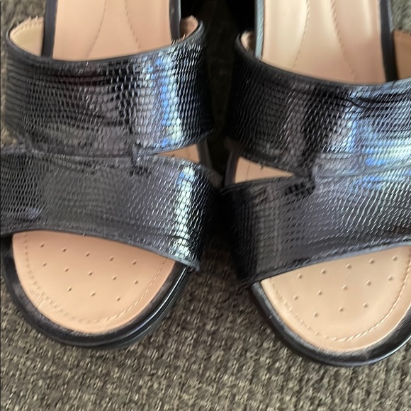 Geox Black Leather Women's Sandals (sz 39) - Picture 7 of 11